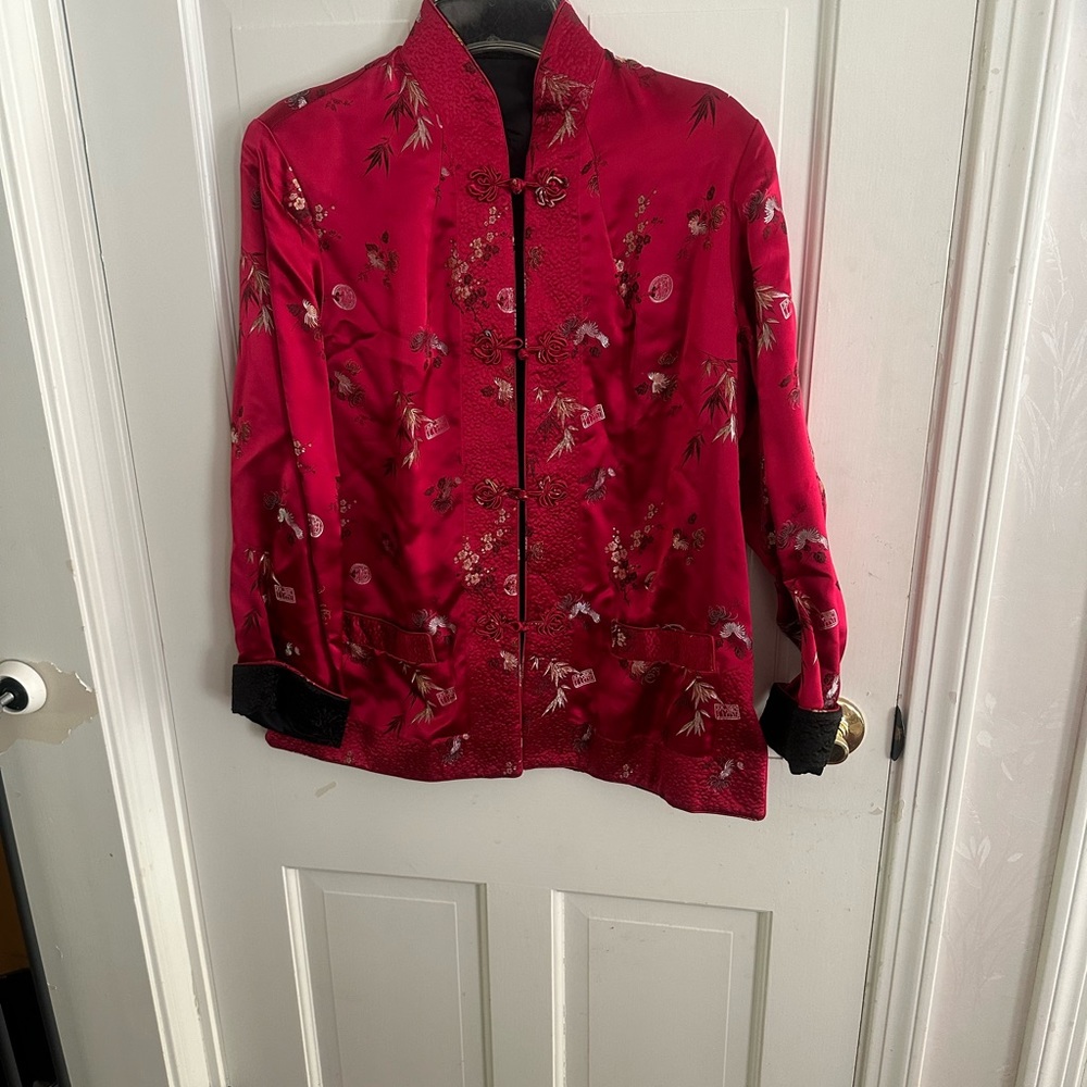 Silk reversible oriental jacket